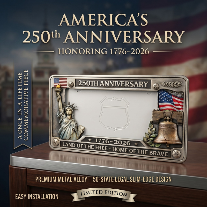 🔥🦅250th Anniversary Commemorative License Plate Frame