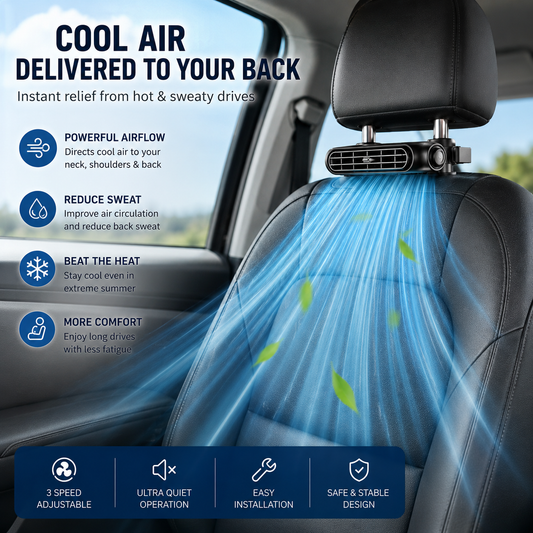 🚗Headrest Mounted Breeze Fan For Cars-Turn Any Car Seat Into A Cooling Comfort Zone🌞