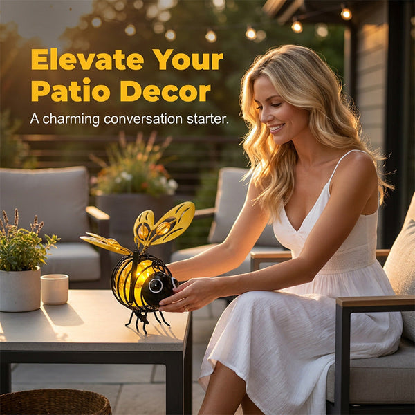 🌙🍃🪴Hanging Solar Bee Light – Warm Amber Glow 🌞🌜