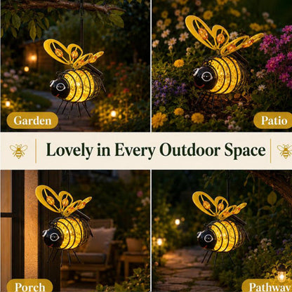 🌙🍃🪴Hanging Solar Bee Light – Warm Amber Glow 🌞🌜