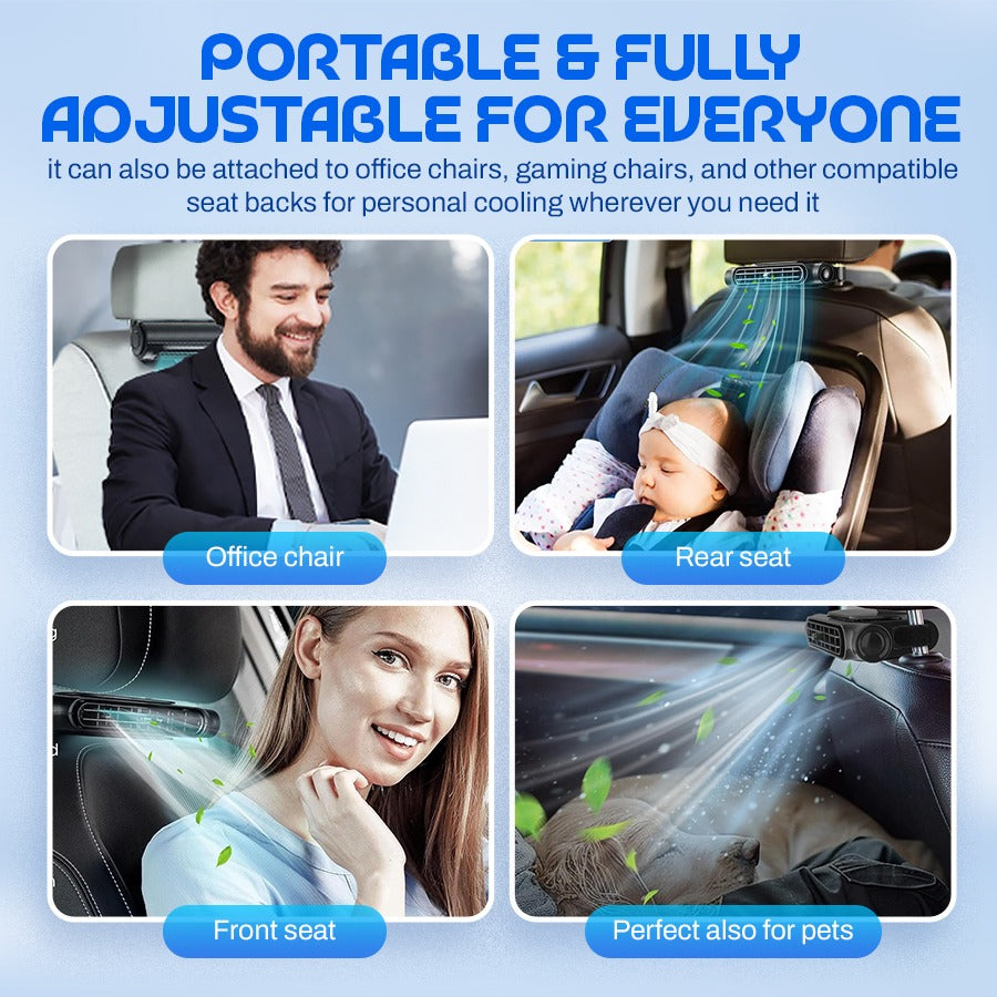 🚗Headrest Mounted Breeze Fan For Cars-Turn Any Car Seat Into A Cooling Comfort Zone🌞