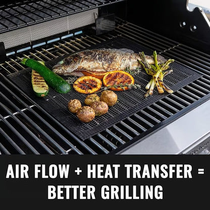 🥩Non-Stick Mesh Grill Mat - Stop Losing Food to the Flames!